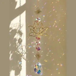 Byla - Zonnevanger Hanger - Dromenvanger - Kristallen Hanger - Raam Decoratie - Goud - Lotus - 3