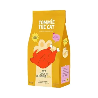 Tommie The Cat - 100% Graanvrije Kattenbrokken - Bomvol Verse Eend Met Zalm - 65% Vlees - Kattenvoer Droogvoer - 1 Zak - 2kg