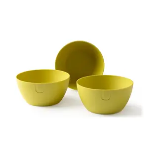 Ubite Bio-based Bowl (S) - Set Van 3 - Cyber Yellow - Ø 14 Cm - Kom/bak/bowl - Duurzaam