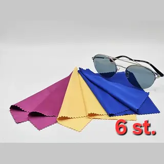 6 Felgekleurde Brillendoekjes / Microvezeldoekjes Van Hoge Kwaliteit / Zonnebrildoekjes / Doekje / Aland Optiek / Chiffons De Nettoyage, Lot De 6, En