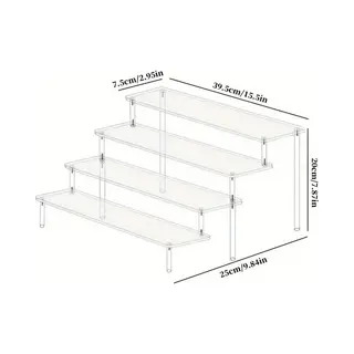 Flavers - Make Up Organizer , 40 Cm Display Riser Rek, 4-traps Acryl Riser Displaystandaard , transparante Acryl Organizer, Tafelrek Voor