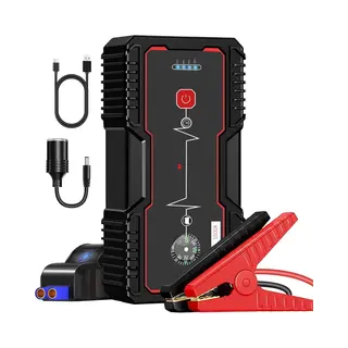 Krachtige Jumpstarter Voor Auto – Startkabels 18000mAh – Acculader Auto 1500A – Starthulp Met Zaklamp – Professionele Jumpstarters - Met