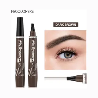 Wenkbrauwpotlood Waterproof | Donkerbruin | Dark Brown | Langhoudend Professionele Wenkbrauwmake-up Pen Met 4 Split Heads - Totale Controle