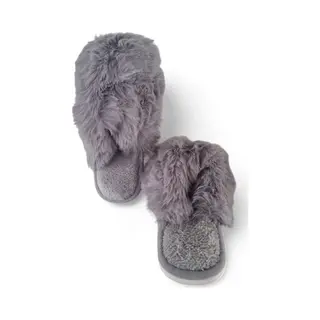 Pantoffels Dames – Instappers - Maat 41- Bont - Grijs - Warm