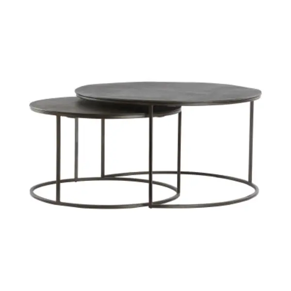 Light & Living - Salontafel Talca - Ø76x41cm - Bruin - Set Van 2 thumbnail