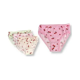 Meisjes Slips Met Kersjes - Zachte Kleuren - 4-Pack - 7/8 Jaar