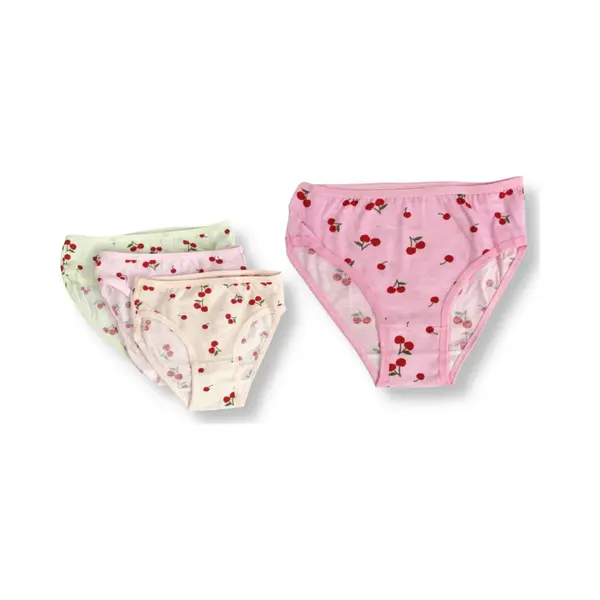 Meisjes Slips Met Kersjes - Zachte Kleuren - 4-Pack - 7/8 Jaar thumbnail