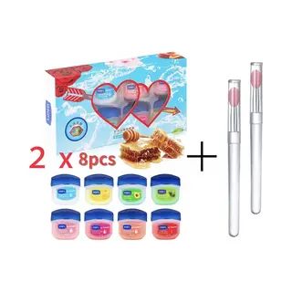 SenCiciMen® 2x8 Stks Mini Lippenbalsem (Met Spatel) Mini Lippenbalsem Set 8x7g Multipak Voordeel | Hydraterende, Anti Droge Lippen Lipverzorging, Cadeau Voor