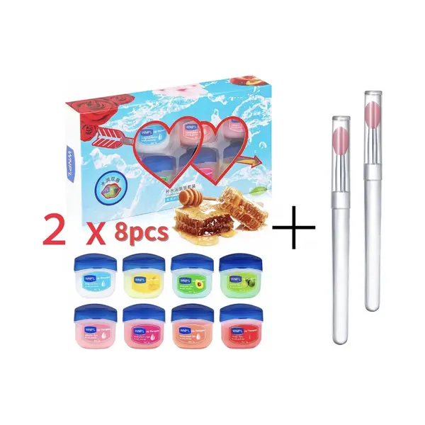 SenCiciMen® 2x8 Stks Mini Lippenbalsem (Met Spatel) Mini Lippenbalsem Set 8x7g Multipak Voordeel | Hydraterende, Anti Droge Lippen Lipverzorging, Cadeau Voor thumbnail