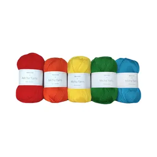 Bollen Bundel - 70% Bamboe 30% Katoen Haakgaren - 5 Bollen Pakket - 5 X 50gram - Rainbow Bright (001) - Baby Bamboo - Micha Yarns