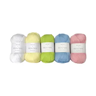 Bollen Bundel - 70% Bamboe 30% Katoen Haakgaren - 5 Bollen Pakket - 5 X 50gram - Rainbow Pastel (002) - Baby Bamboo - Micha Yarns