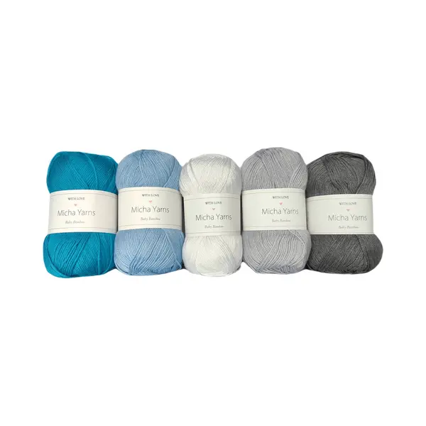 Bollen Bundel - 70% Bamboe 30% Katoen Haakgaren - 5 Bollen Pakket - 5 X 50gram - Ocean (003) - Baby Bamboo - Micha Yarns thumbnail