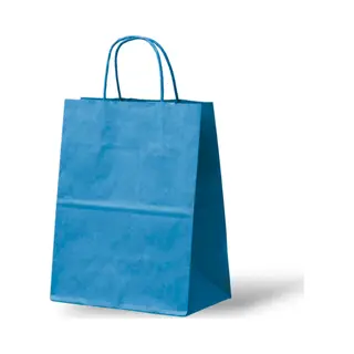 Papieren Draagtas (S) - 50 Stuks - Turquoise /Licht Blauw - 18x8x22 Cm - Papieren Tasjes - Kraft Tas - Tassen - Cadeau Tas - Hoogwaardig Natron Kraft