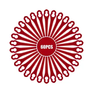 60x Vervangende Messen Voor Einhell Accu Grastrimmer – Kunststof Mesjes Voor Ge-Ct 18 Li, Gc-Ct 18/24 Li, Gc-Ct 18/24 Li P – Rood – 90 Mm –