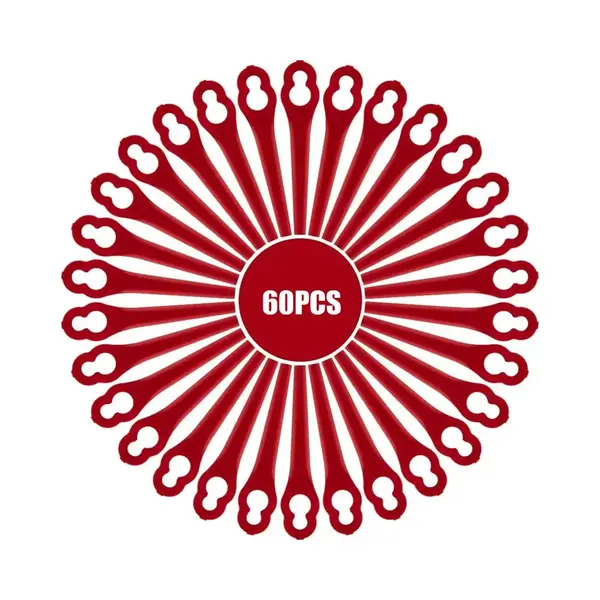 60x Vervangende Messen Voor Einhell Accu Grastrimmer – Kunststof Mesjes Voor Ge-Ct 18 Li, Gc-Ct 18/24 Li, Gc-Ct 18/24 Li P – Rood – 90 Mm – thumbnail