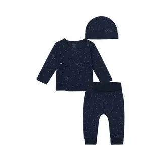 Noppies - Kledingset - 3 Delig - Broek Nicea Donkerblauw - Shirt Nantes Donkerblauw - Muts Navar - Maat 50
