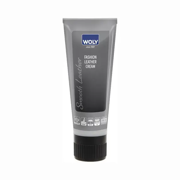 Woly Fashion Leather Cream Tube - Schoencreme / Schoenpoets Voor Glad Leder Donker Grijs thumbnail