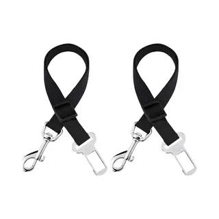 2x Hondenriem Auto - Riem Voor Honden - Autogordel Riem - Zwart - Black - Verstelbare Riem - Verstelbare Auto Gordel - Dieren - Hond - Auto Honden