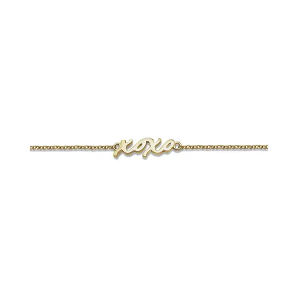 Jwls4u Armband Met XoXo Goudkleur Zilver Gold-Plated XB008G 16-19cm thumbnail
