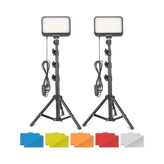 Dimbare Led Videolamp Met Verstelbaar Statief En Kleurenfilters Voor Streaming En Fotografie