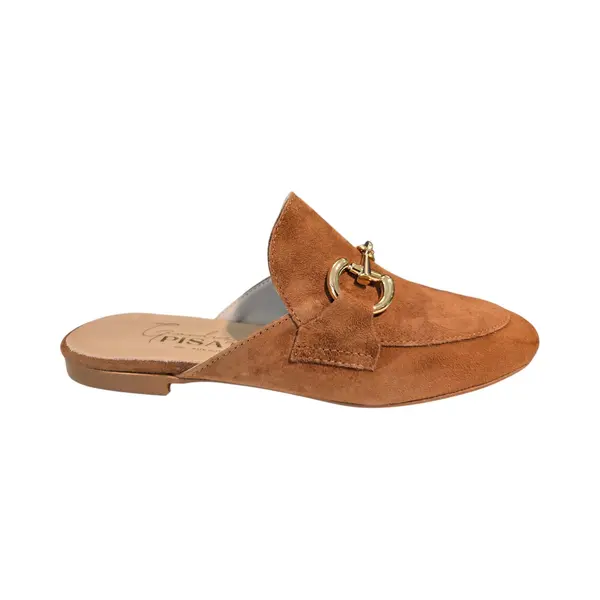 Gianluca Pisati Scarlet Camoscio Legno Slippers Cognac Suede Dames - Cognac - 37 thumbnail