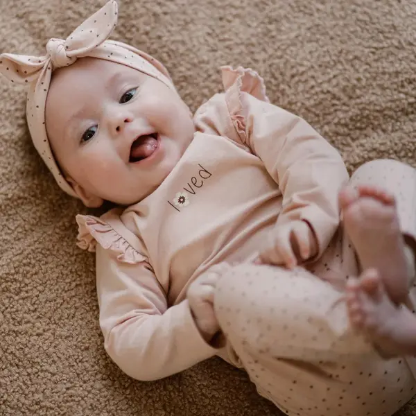 Dirkje Baby Meisjes Set Shirt Loved, Broek En Haarband Organic Cotton Maat 86 thumbnail
