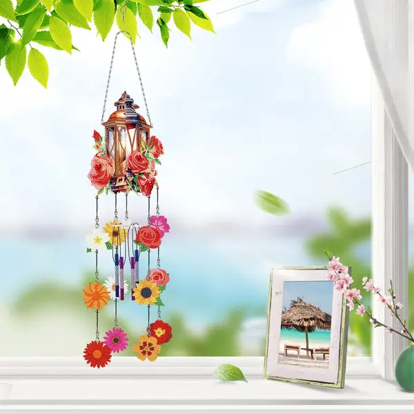 Windgong - 501 - Lantaarn Met Bloemen - Diamond Painting - Compleet Pakket - Diamond Painting By Wietske thumbnail