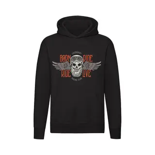 Sol's Born To Ride - Ride To Live Hoodie - Motorclub - Skull - Motor - Bike - Unisex - Trui - Sweater - Capuchon