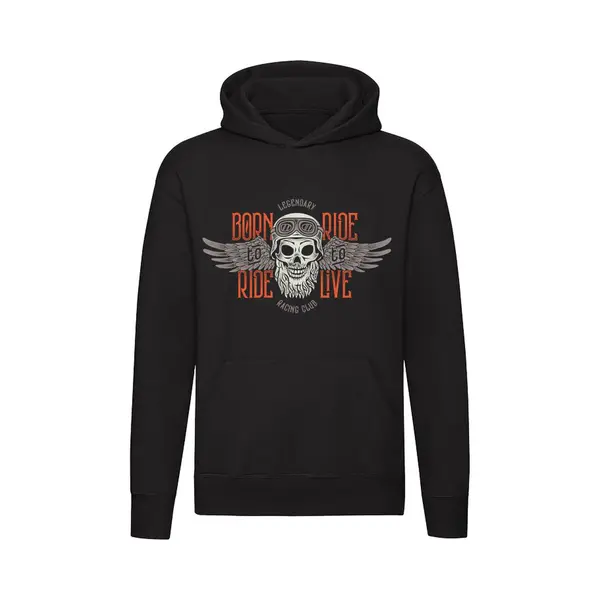 Sol's Born To Ride - Ride To Live Hoodie - Motorclub - Skull - Motor - Bike - Unisex - Trui - Sweater - Capuchon thumbnail