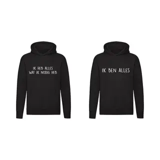 Luneno Hoodie Trui Voor Koppels - Speelse Set Van 2 - Zwart