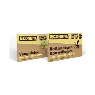 Econema Combipakket - Aaltjes Tegen Rouwvliegjes 10m2 + 12 Vangplaten - Bestrijd De Larven En De Vliegjes