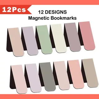 ViWaDo Magnetische Boekenleggers 12x Stuk – Pastel Kleuren – Minimalistisch Design – Bladwijzers Voor Boekenliefhebbers, Studenten & Docenten