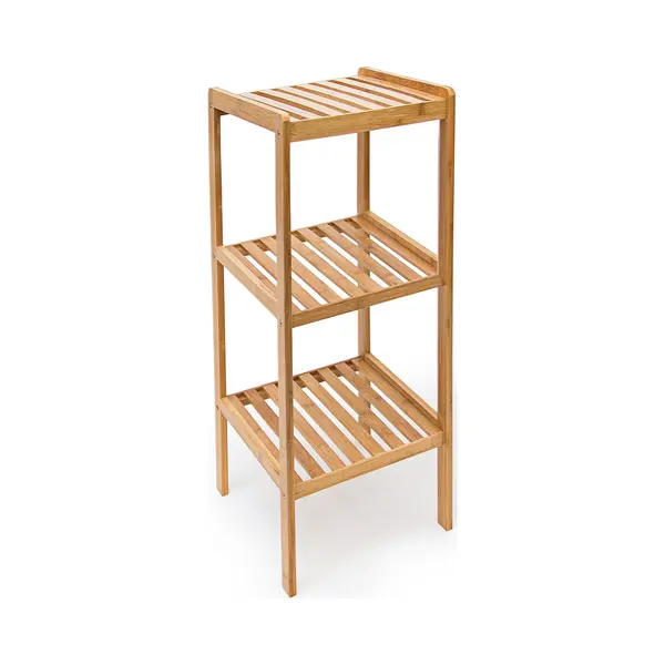 Badkamerrek Van Bamboe Met 3 Planken - HxBxD, Ca. 79 X 33 X 33 Cm - Voor Keuken Of Badkamer, Stijlvol Natuurlijk thumbnail