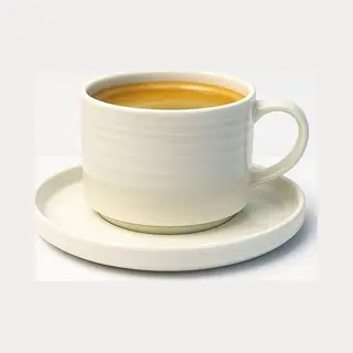 Mevaz 12-delige Porseleinen Koffiekopjes Set – 220 Ml – Geribbeld Design – 6 Kopjes + 6 Schotels – Wit Servies