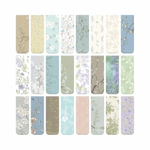 ViWaDo Magnetische Boekenleggers 24 Stuks - Prachtig Bloemen Design - Creatief En Functioneel thumbnail