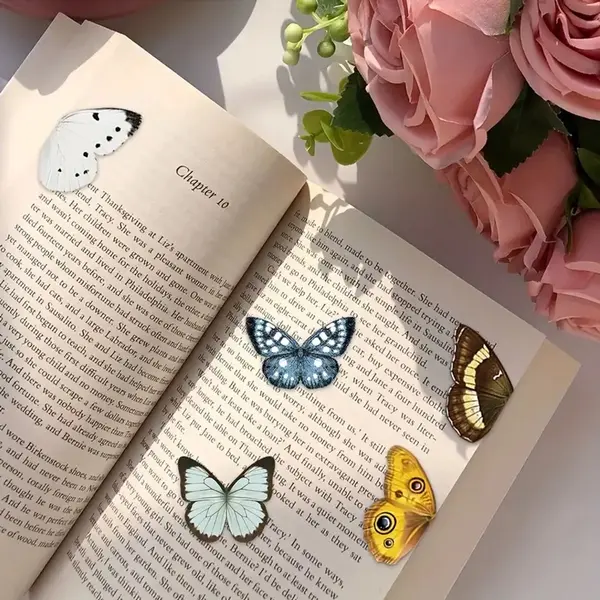 ViWaDo 5x Magnetische Boekenleggers – Vlinder Design – Sterke Bladwijzers Voor Boeken, Journals & Cadeaus thumbnail