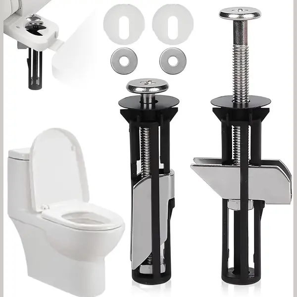 Heavy Duty Toilet Seat Fixing Bolt Set - Universal Toilet Seat Fixing Kit - Toilet Seat Screws Fittings Kit - Gemakkelijke Installatie Van Toilet Seat thumbnail