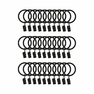 30 Stuks Gordijnringetjes Met Klemmetjes - Gordijnringen - Dikker Worden - 32mm - Rvs - Douchegordijn Ringen - Gordijnhaken - Gordijn - Douchegordijn