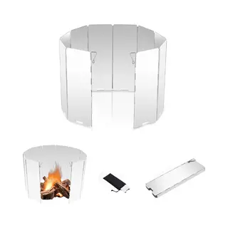 Kookwindscherm - Camping Gasfornuis - Anti-Spatscherm - Vlambeveiligers - Opvouwbaar Aluminium - Windvrij Kookscherm - Buitenkeuken –