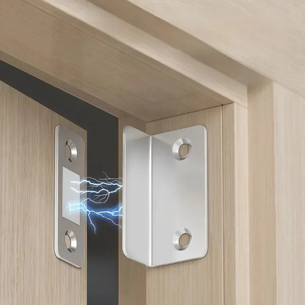 2x Magnetische Deurvergrendeling – Sterke Onzichtbare Hechting, Boorloze Montage – Naadloze Ontgrendeling Voor Kasten, Schuifdeuren, Keukenkast En thumbnail