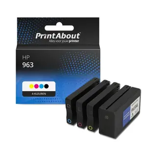 PrintAbout Huismerk Inktcartridge 963 (3JA23/24/25/26AE) 4-kleuren Multipack Geschikt Voor Hp