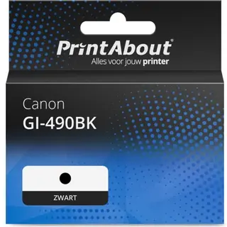PrintAbout Huismerk Inktcartridge Gi-490BK Zwart Geschikt Voor Canon