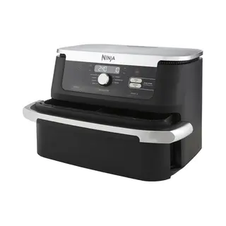 Ninja AF500EU Fritteuse Doppel 10,4 l Eigenständig 2470 W Heißluftfritteuse Schwarz, Edelstahl