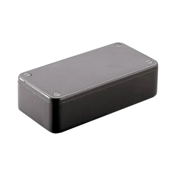 Hammond 1591 Series Black Flame Retardant Abs Enclosure, IP54, Black Lid, 112 x 62 x 31mm thumbnail