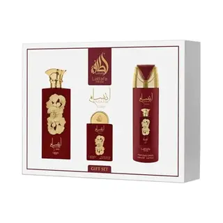 Lattafa Pride Ansaam Gold Geschenkset 3-teilig (100 Ml Edp + 200 Ml Parfümiertes Körperspray + 20 Ml Reise-Edp + Nachfüllbare Flasche) - Damenduft