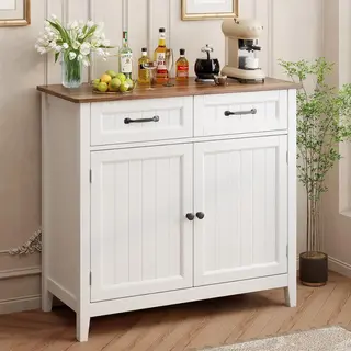 Bealife AP30 Keukenkast - Ladekast Met 2 Laden En 2 Deuren - Dressoir Keukenbuffet Met Werkbladen Voor Keuken, Woonkamer, Hal En Eetkamer- 90x40x81cm