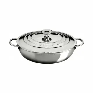 Le Creuset 3-Ply Ss 30cm Shallow Casserole/Braiser With Ss Lid