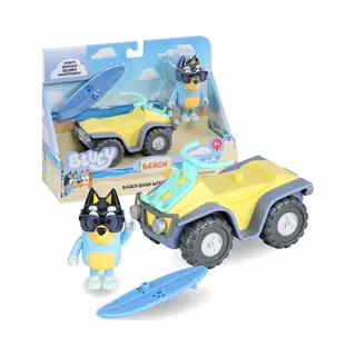 Moose Toys Bluey S9 Figure & Vehicle Pack Beach Quad with Bandit
