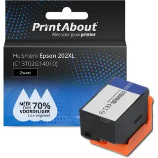 PrintAbout Huismerk Epson 202XL (C13T02G14010) Inktcartridge Zwart Hoge capaciteit