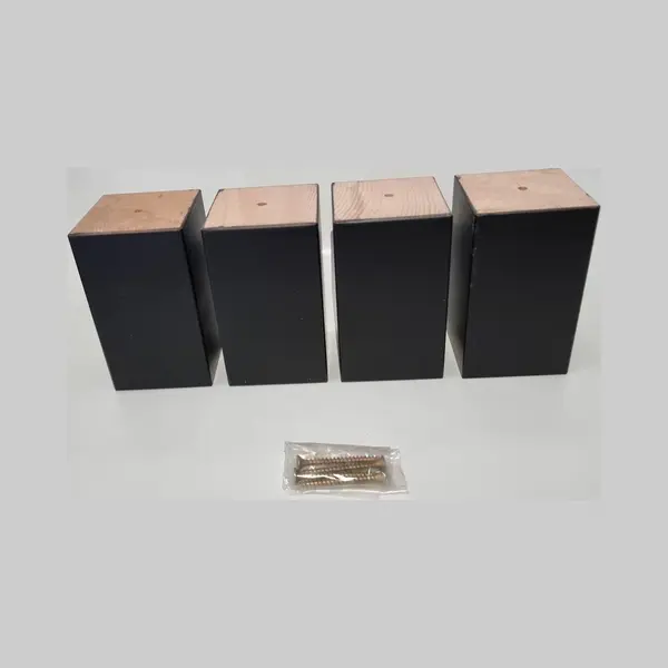 RexaPlan Set Van 4 Stuks Houten Meubelpoten Zwart Beuken 12 Cm Hoogte 7x7 Cm Met Schroeven Boxspring Bedden Banken thumbnail